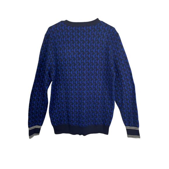 Scotch & Soda Blue & Black Patterned Crewneck Sweater - Picture 2 of 6